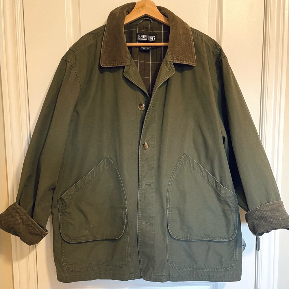 XL, cotton and corduroy barn jacket.